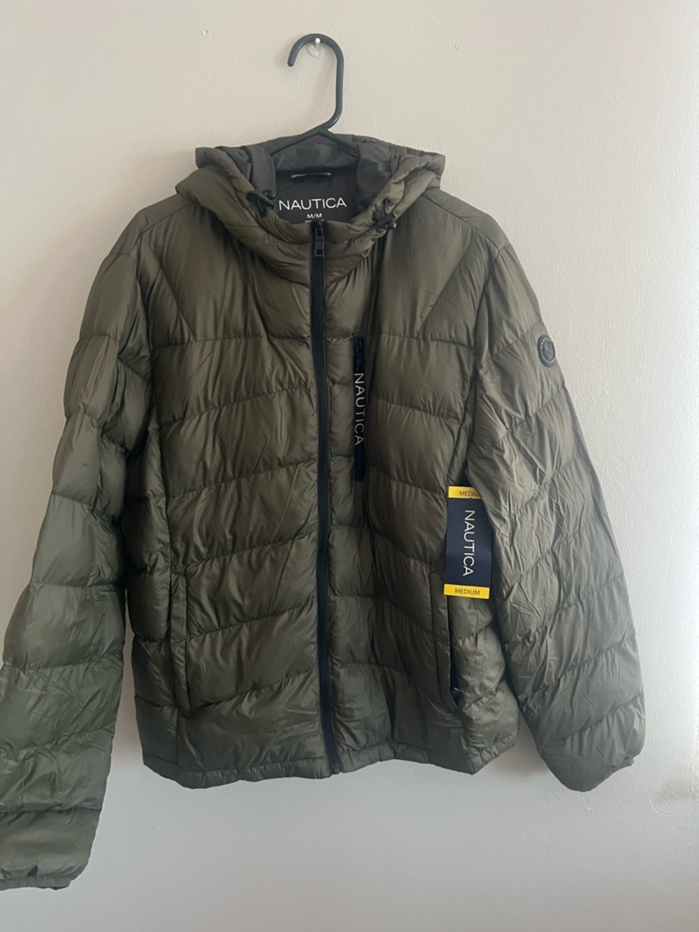 Nautica Men's Puffer Jacket with Hooded Drawcord